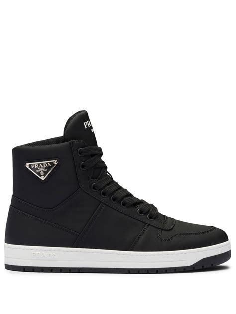 high top black prada shoes|Prada elevated streetwear.